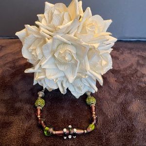 Handmade Purple Glass Beaded Bracelet